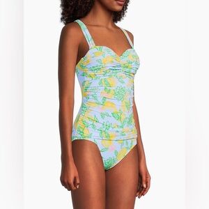 Lilly Pulitzer Solaria Bluette Make Lemonade One-Piece Swimsuit Size 4
